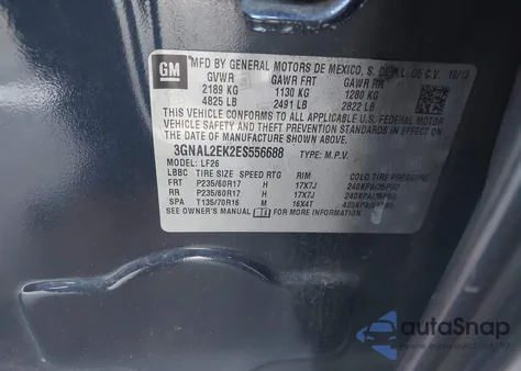 2014 Chevrolet Captiva Sport 2Ls from USA, damaged, VIN 3GNAL2EK2ES556688